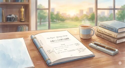 女優としての新しい挑戦をイメージした図