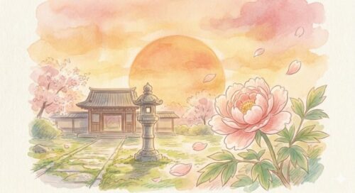 春のお彼岸をイメージした図
