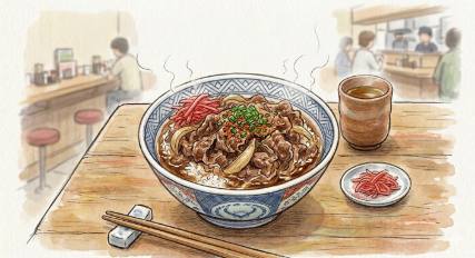 今回のテーマの牛丼のイメージ図