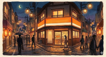 街中にある牛丼屋のイメージ