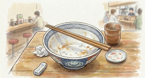 牛丼を完食したイメージ