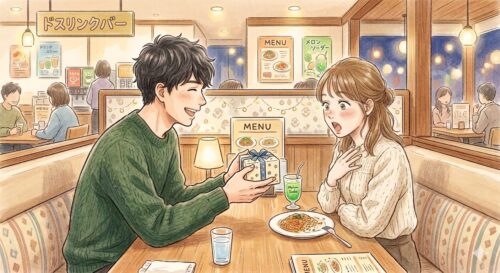 相手を喜ばせるためにサプライズプレゼントをしているイメージ図