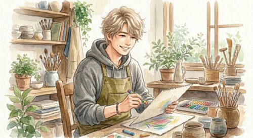 フリーハイスクールで働くお兄さんをイメージした画像