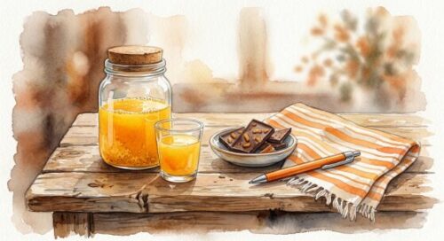 オレンジを使ったお菓子やジュースなどのイメージ図