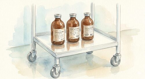 輸血に使う瓶のイメージ図