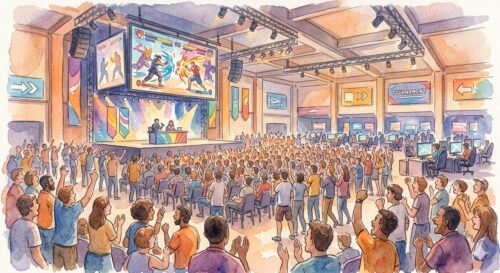 格闘ゲーム会場のイメージ