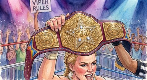 プロレスでベルトを獲得したところ