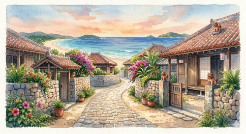 海が見える沖縄の風景