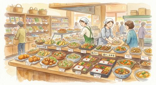 ご当地スーパーの総菜コーナー