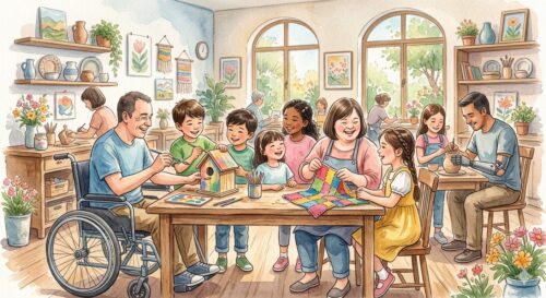 就労所の人と子どもたちの交流