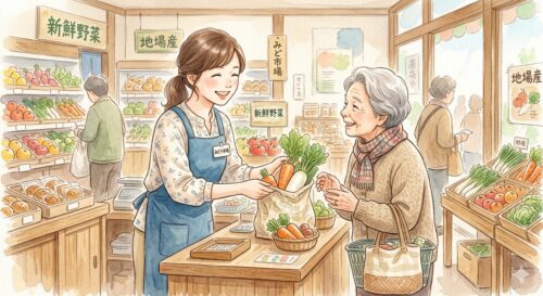 地域の人によりそう店員さん
