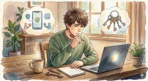 パスワードをどうやって管理するか考えている画像