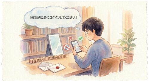 怪しいメールが来たら注意する必要があることをイメージさせる画像