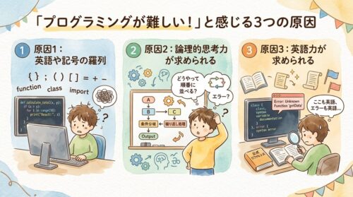 プログラミングが難しいと考えてしまう解説