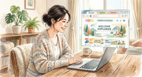 パソコンのブラウザを使っているイメージ