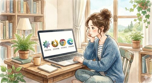 どのブラウザにするか悩んでいる画像