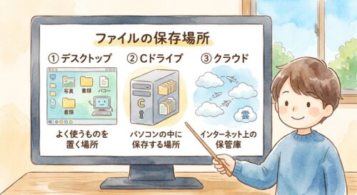ファイルの保存場所の説明