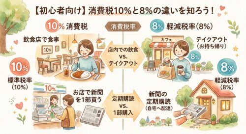 消費税の、10％と8％の違いについての説明
