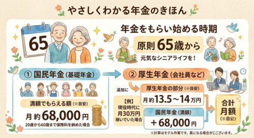 貰える年金の額の説明