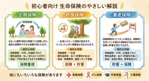 生命保険の保険内容の違いについて