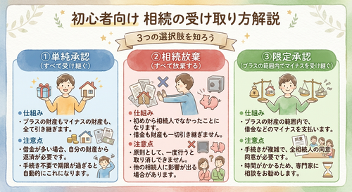 相続を受け取る際の3つの選択肢について