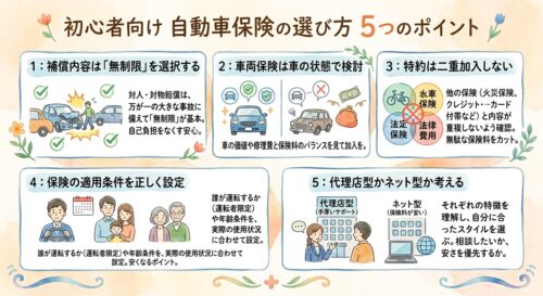 自動車保険を選ぶ時のポイントまとめ