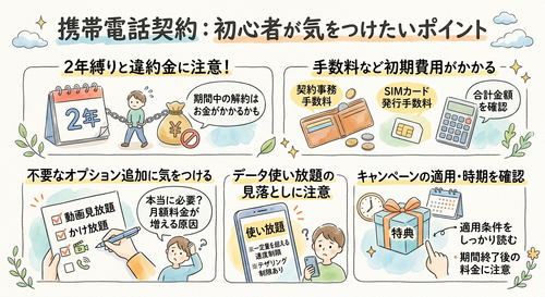 携帯電話の契約の注意点