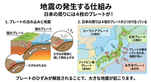 地震が起こるしくみについて