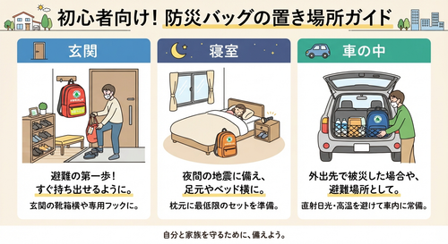 防災バッグはどこに置いておけばいいのか