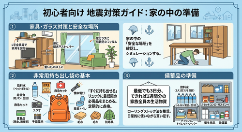 地震に備えて家で準備することについて